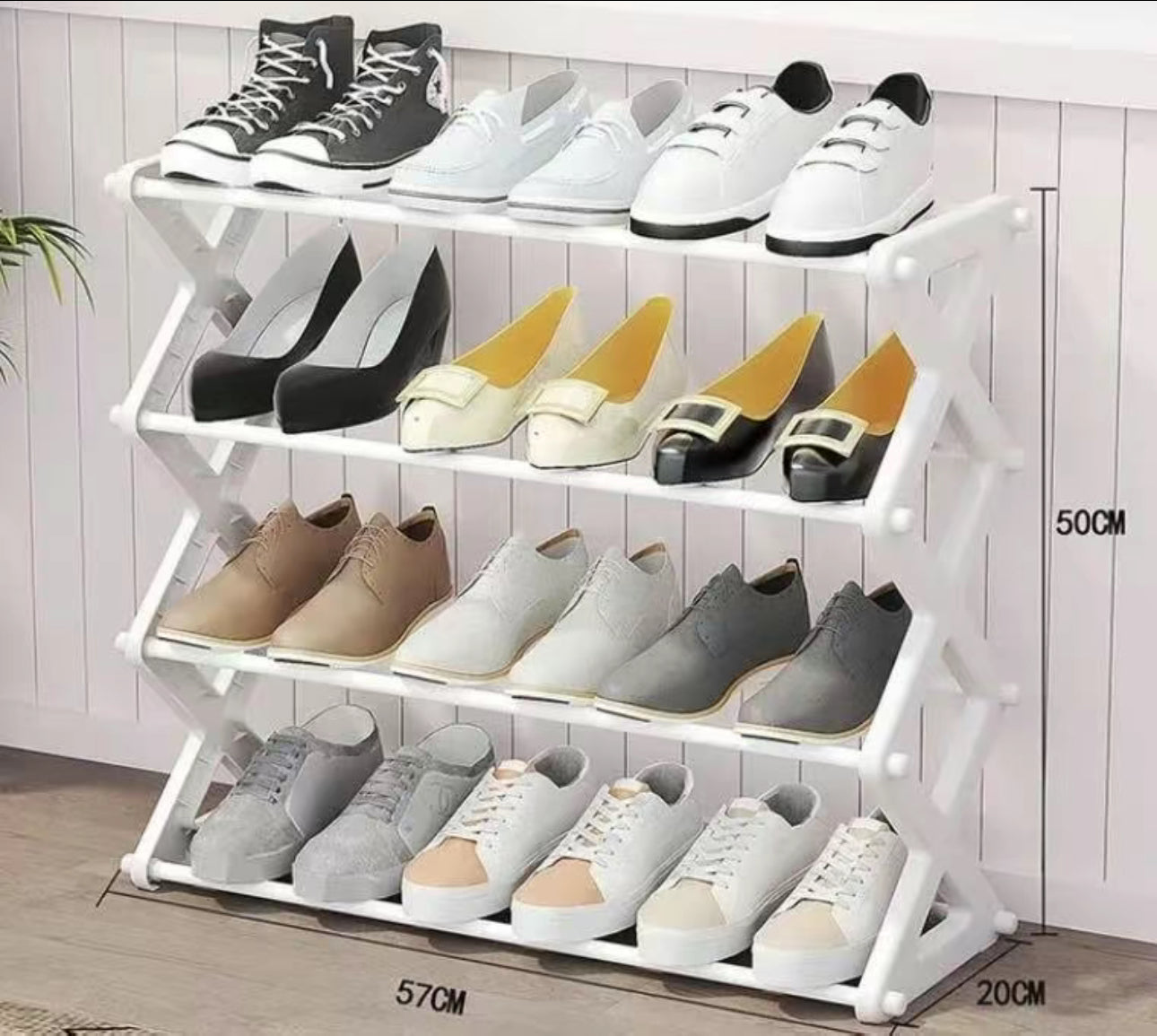 Armario para Zapatos de 4 y Niveles Color sólido portátil