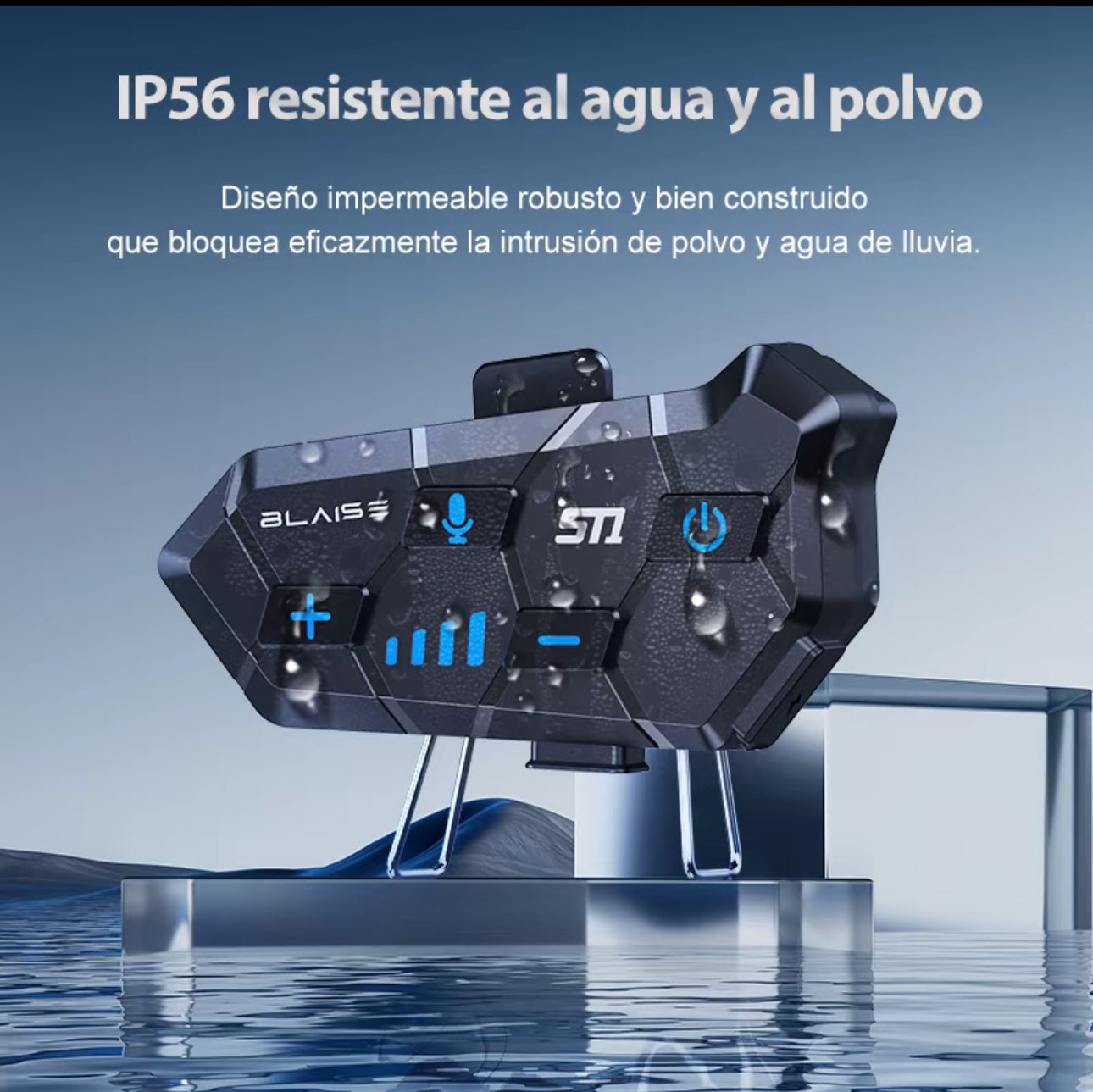 Blaise ST1 Audífono Manos Libres
Casco de Moto Headset Bluetooth 5.3
Impermeable IP56 Luces RGB Altavoz Inalámbrico con Micrófono Respuesta Automática y Control por Voz, no intercom, 1pc