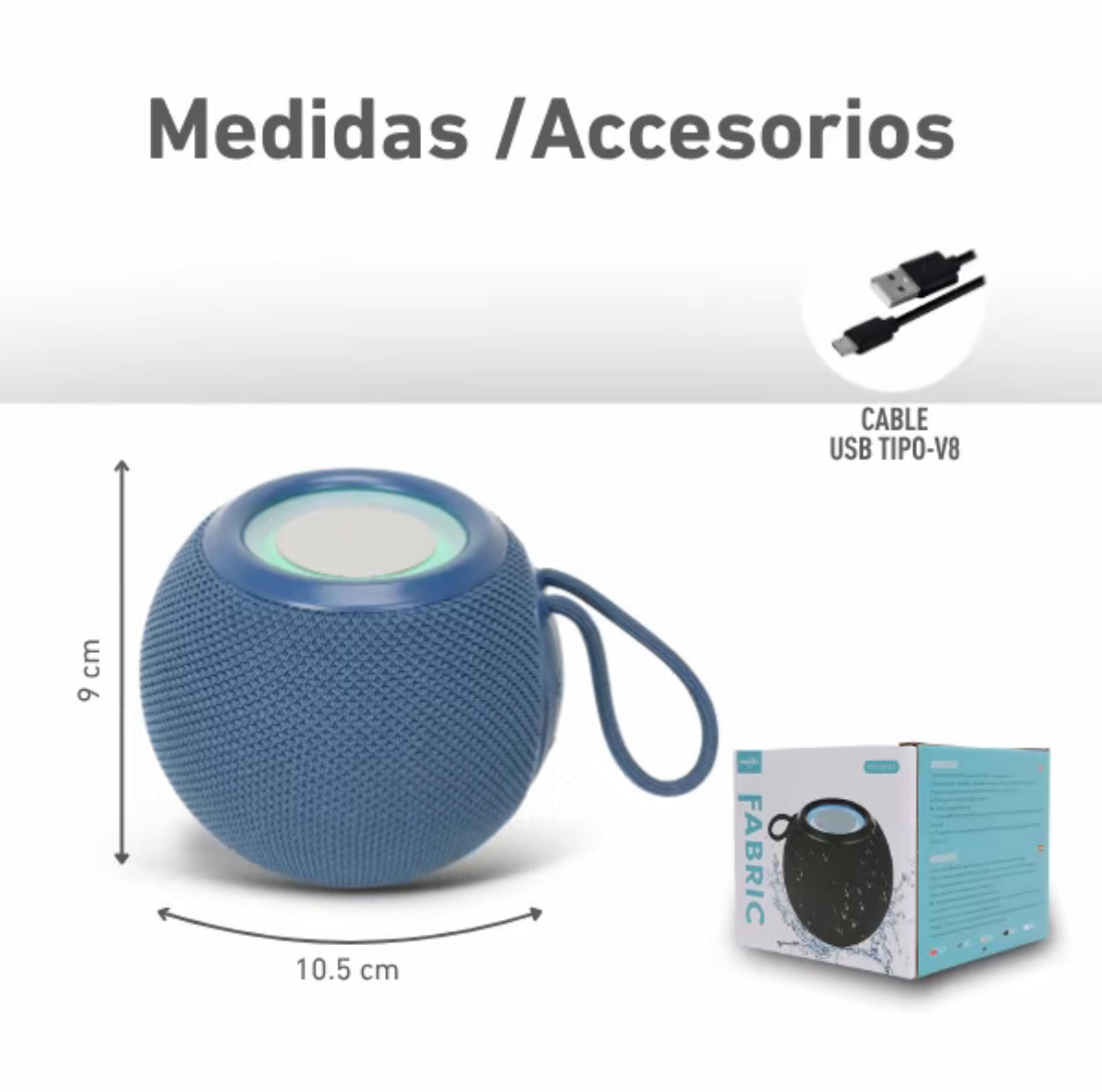 Bocina Bluetooth Portátil Luz LED GTS-2092