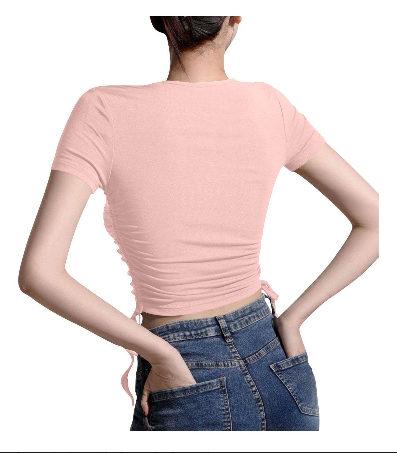 (🌎 PRODUCTO INTERNACIONAL)
Nueva Camiseta Casual Con Cuello En V Plisada De Manga Corta