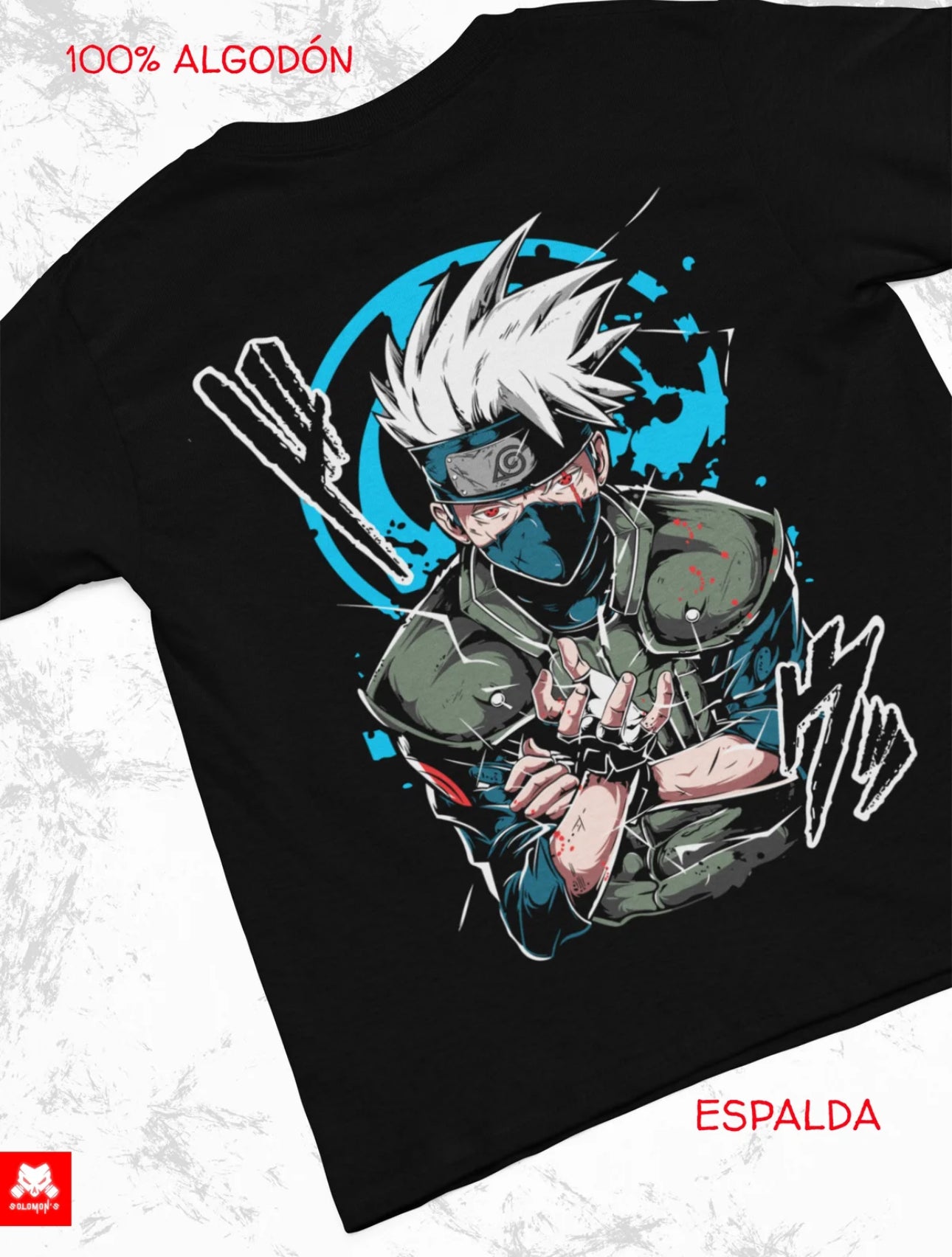 Playera Solomon's KAKASHI NARUTO | 100%
Algodón | Tacto Suave | Anime Streetwear