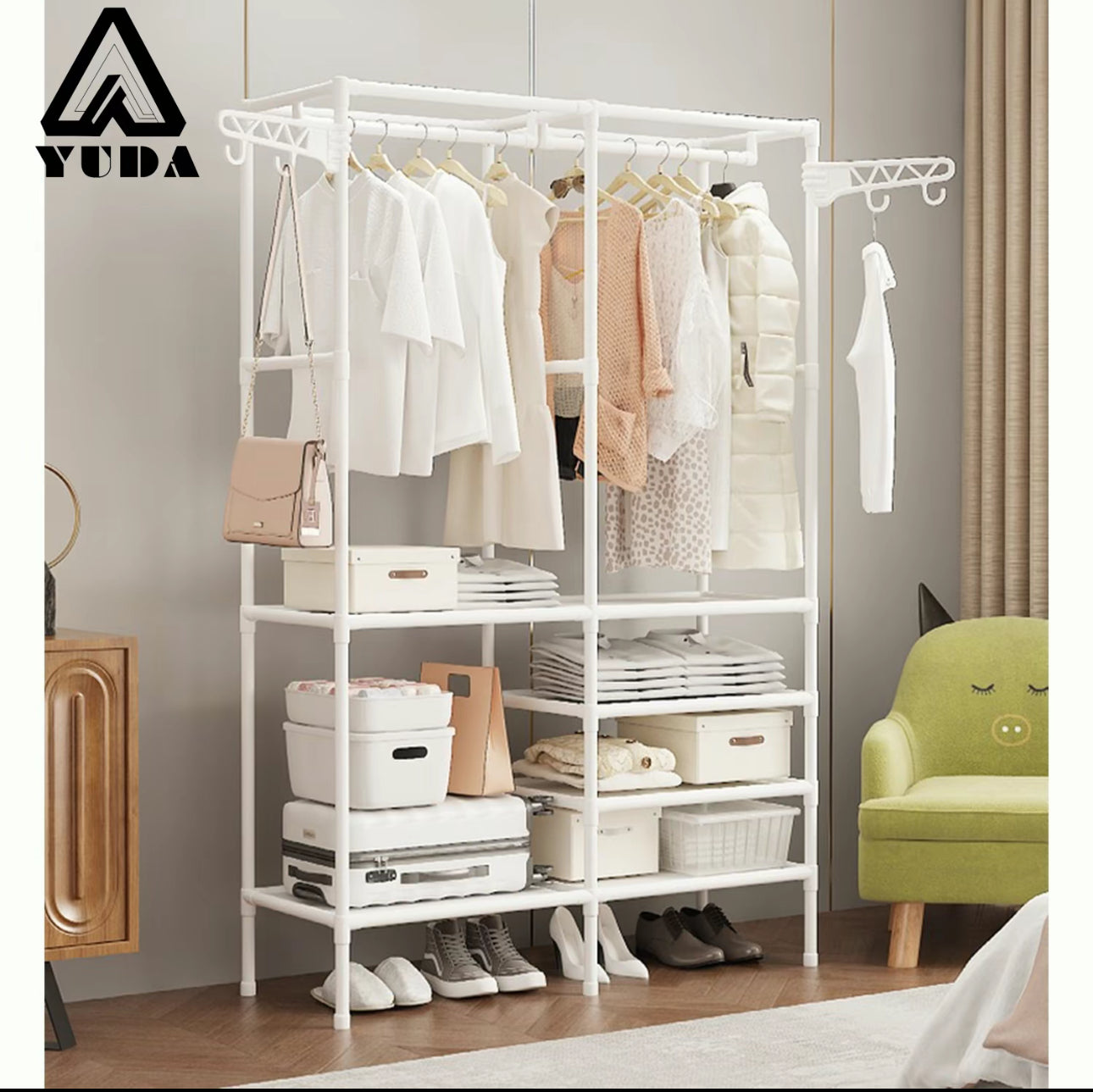 Organizador de Ropa Multifunción, Armario Closet Ropero Armable, Rack para Ropa Simple, Armario
Metalico Incluye 8 Pisos de Espacio de Almacenamiento, Puede Guardar
Ropa, Sombrero,Zapato, Estante De Aleación De Gran Cantidad Para Apartamento Y Dormitorio.