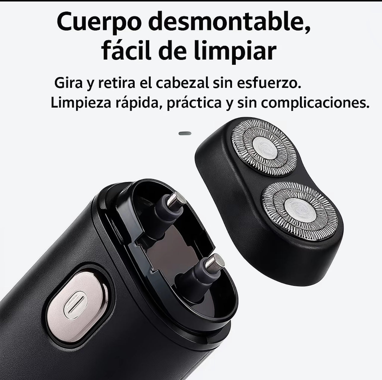 Afeitadora Eléctrica con
Cabezal 3D Desmontable y Lavable, Batería de 24
Horas y Carga Rápida - ¡50% de Descuento!