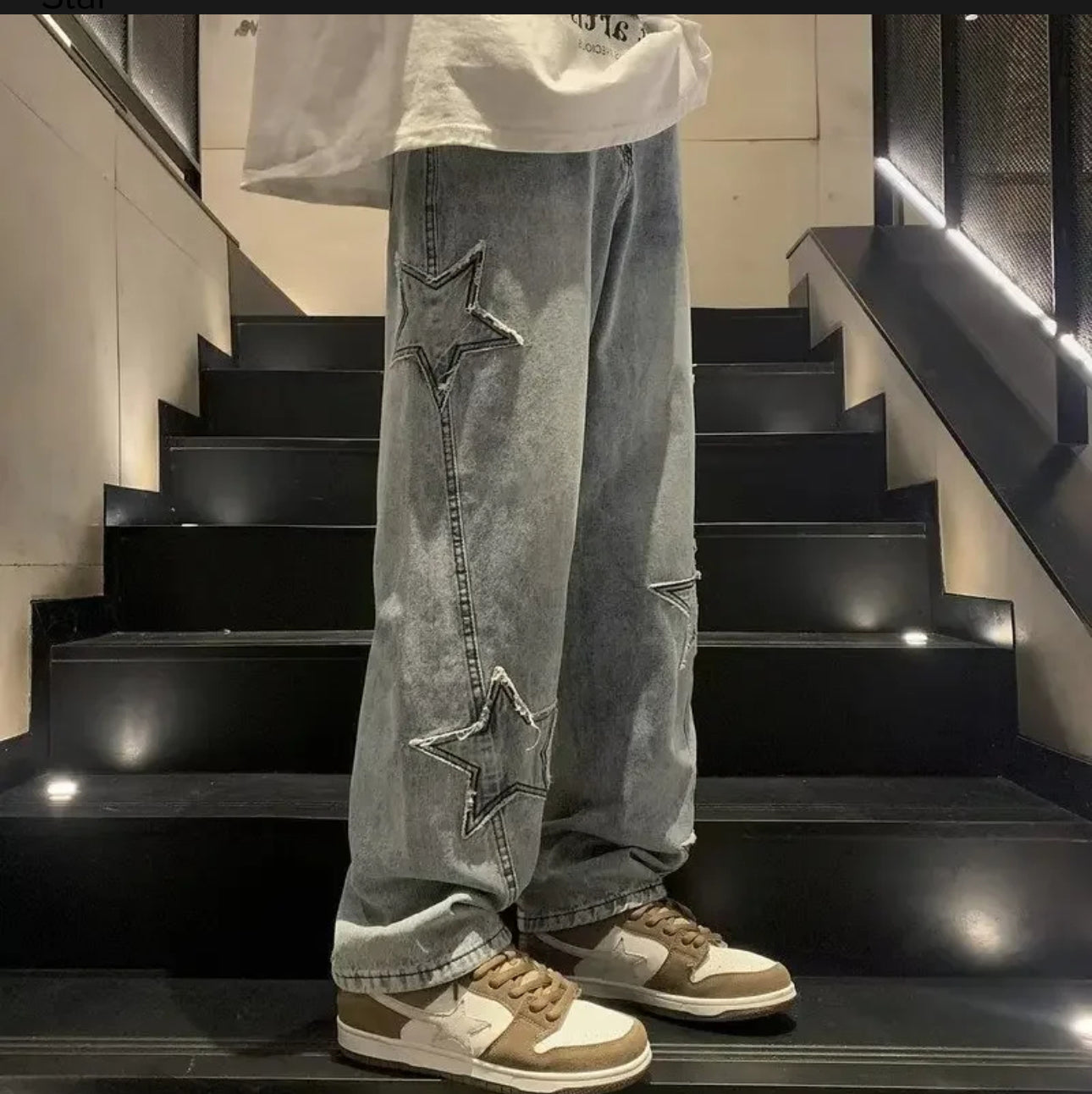 INTERNACIONAL Pantalones De Mezclilla Holgados Con Pierna Recta Five Star