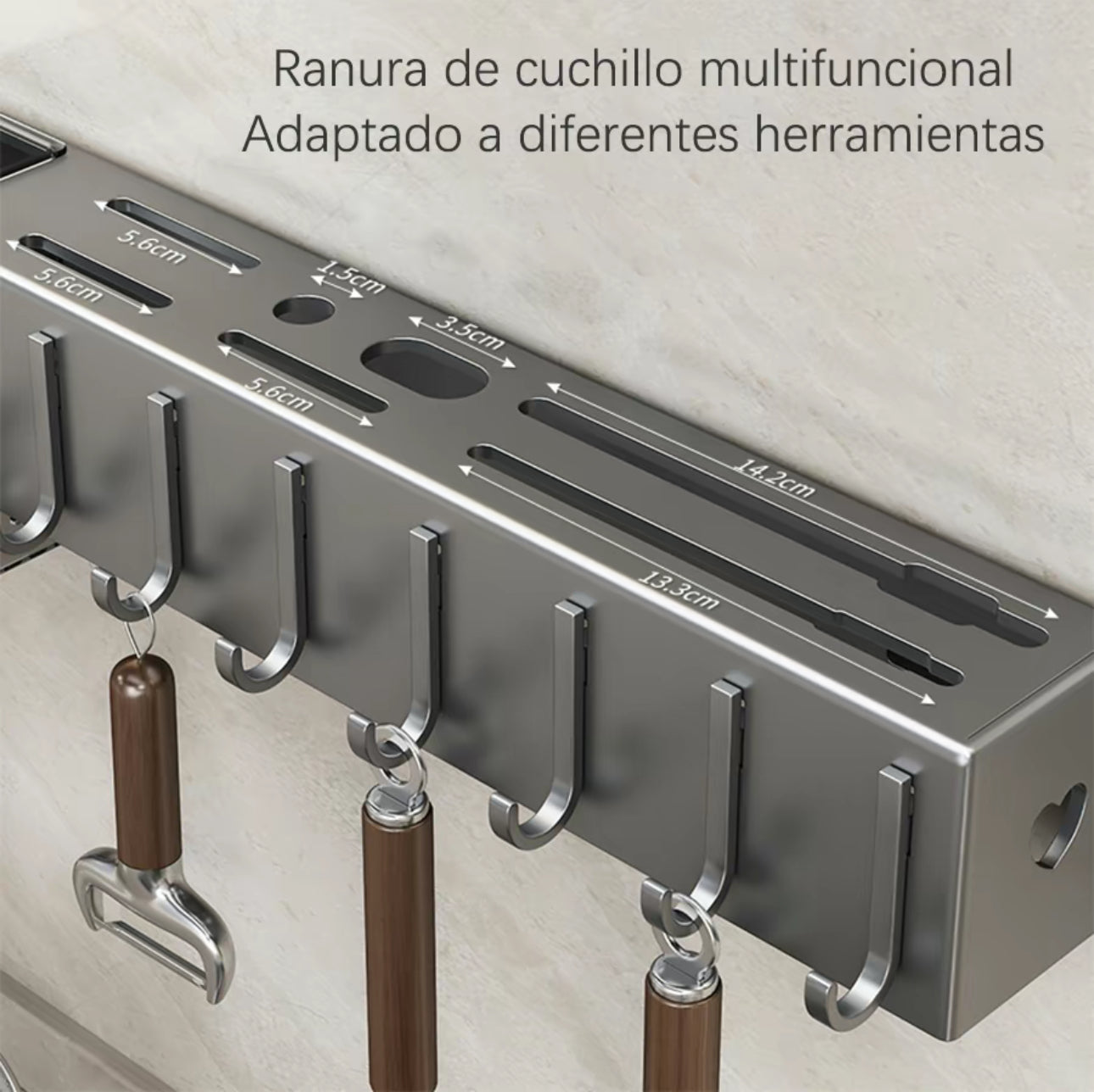 Estante Organizador De Especias Montado En La Pared, Estante Organizador De Especias Colgante, Organizador de Especias de Pared, Estante Organizador para Especias y Cuchillos