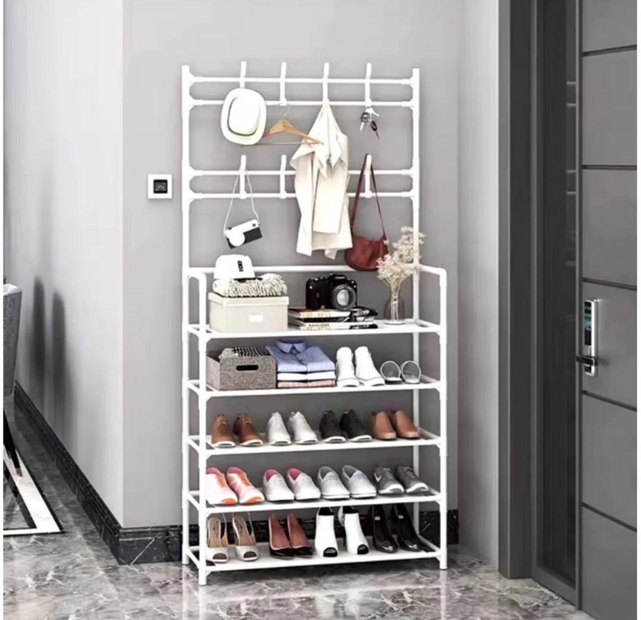 LERFM Estante de Almacenamiento 3 en 1 para Zapatos y Ropa, Extraíble y Fácil de Ensamblar,
Diseño Conveniente