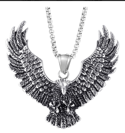 Collar De Águila Acero Inoxidable Dijes Medallas Para Hombre