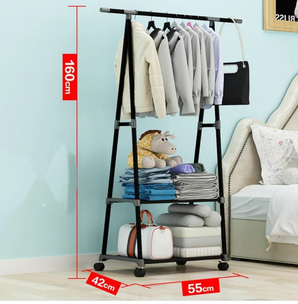 YUQING.FC Closet Tendedero Perchero Rack
Doble Ropa Con Llantas Triangulo