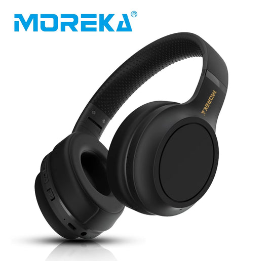 MOREKA BLO17 auriculares inalámbricos Bluetooth
5.4, duración de batería de 19 horas, plegables y fáciles de transportar, compatibles con teléfonos móviles/televisores/computadoras personales.