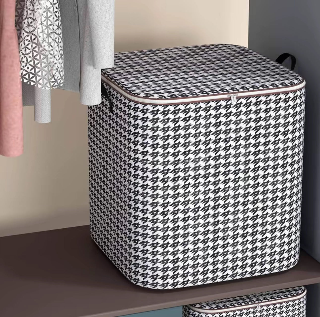 Bolsa de almacenamiento de pata de gallo de gran capacidad de 110L con cremallera, bolsa de embalaje para mudanzas a prueba de polvo para el hogar, caja de almacenamiento para colchas, ropa y pantalones