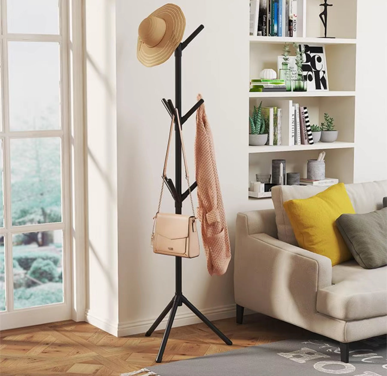 Percha de piso estante de sombrero simple para uso doméstico fácil de instalar percha de lujo ligera estante de sombrero simple moderno