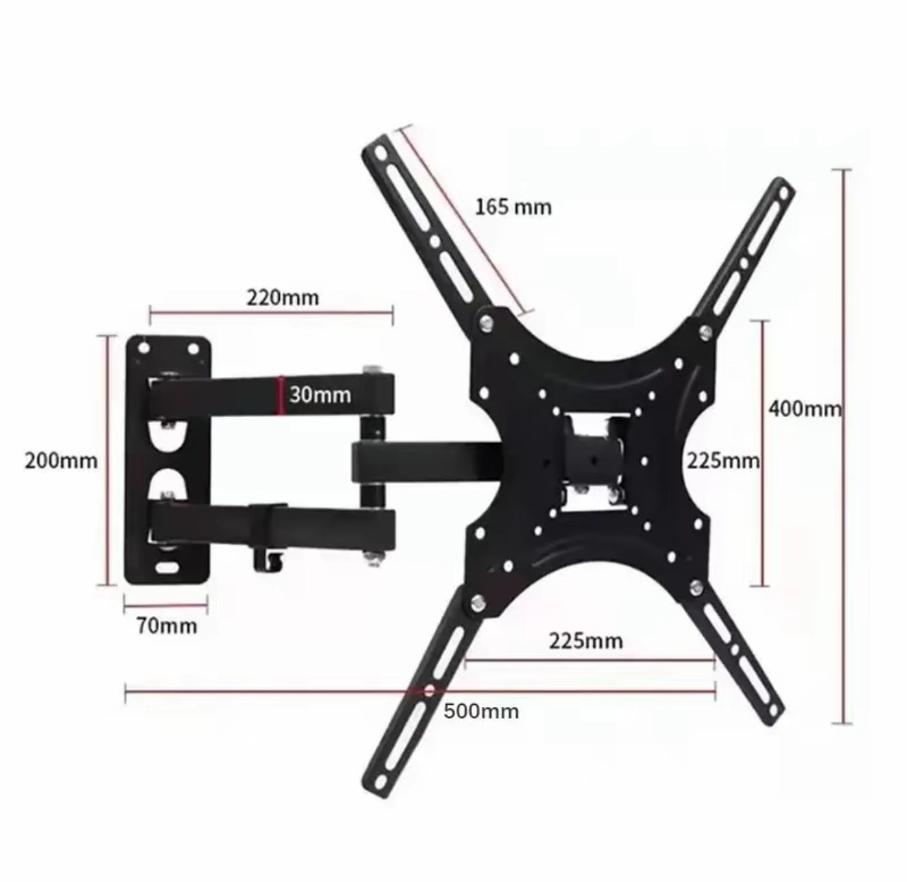 Soporte de TV giratorio de 180 grados Soporte de
TV Soporte de TV plegable ajustable ultrafino
Soporte de pared para TV