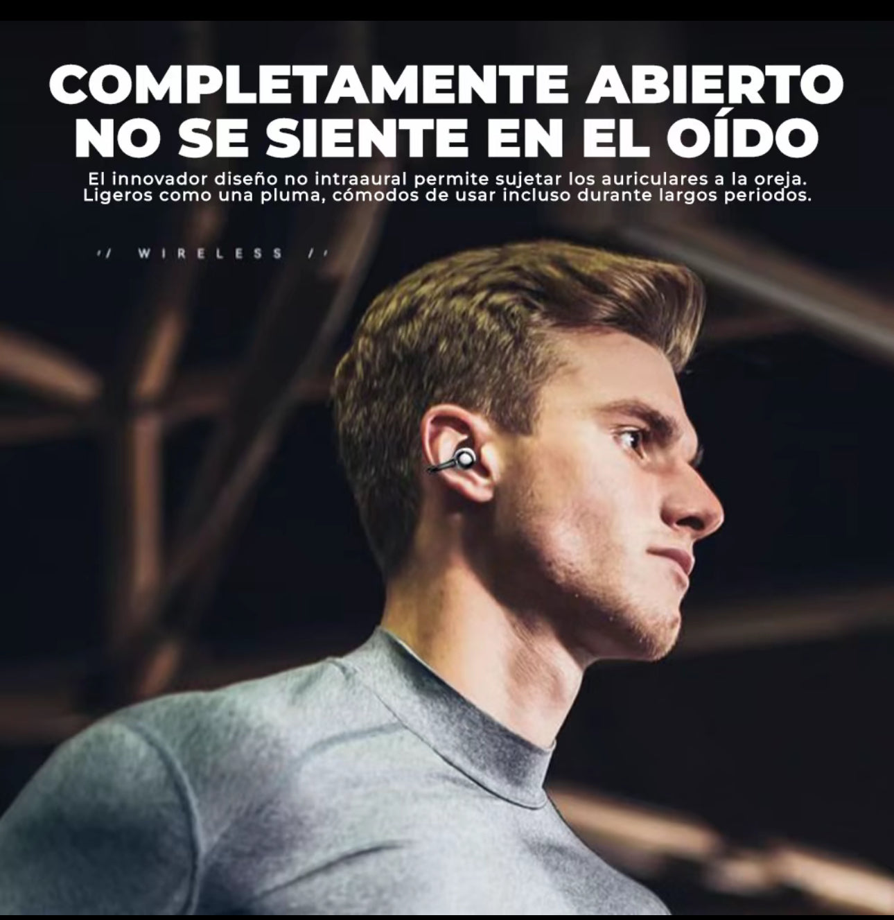 VICLOOK D151 Audífonos Inalámbricos Clip Ear audífonos de gancho para correr Diseño ergonómico ultra ligero, HiFi sonido 360°, cómodos sin dolor, táctil, impermeables y batería de larga duración.