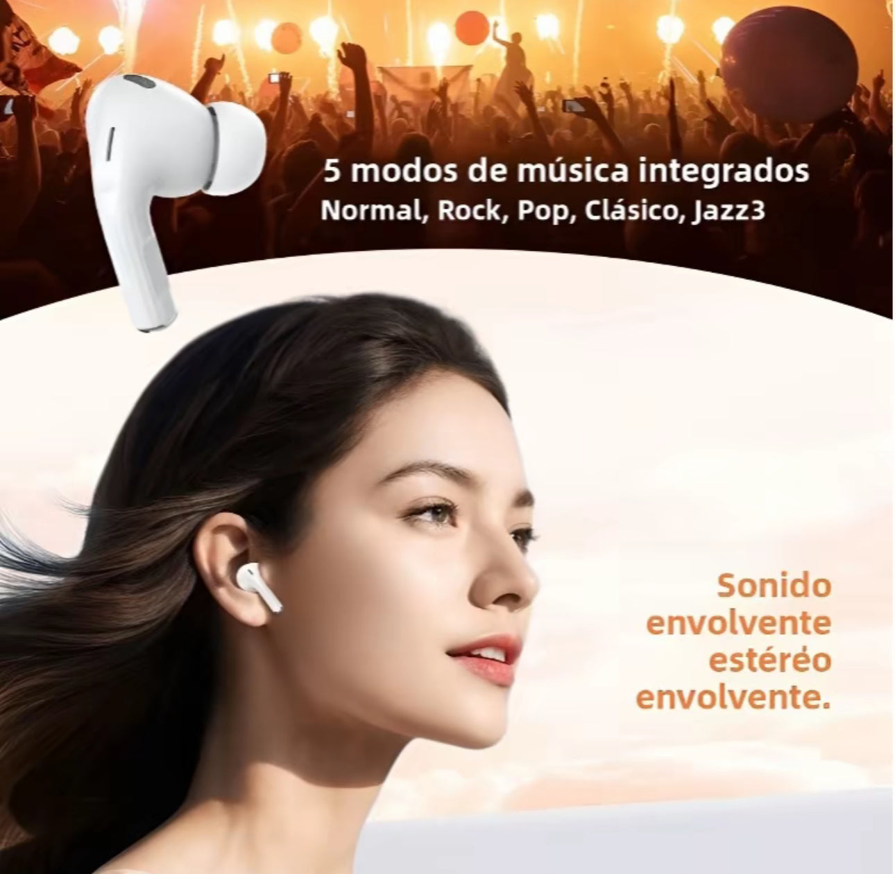 Auriculares bluetooth inalámbricos, Audífonos Inalámbricos con Pantalla Táctil Inteligente, Bluetooth 5.4, Llamadas Nítidas con Micrófono, Cancelación de Ruido, Resistencia al Agua IPX5,
Type-C (Blanco)