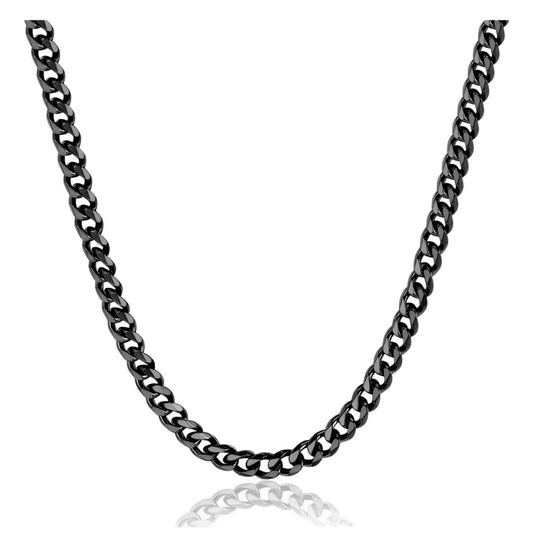 ÑCollar Cadena Estilo Cubano Unisex Acero Inoxidable Negro