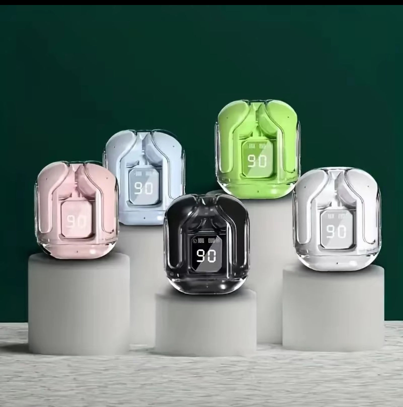 Auriculares Bluetooth inalámbricos, mini auriculares Bluetooth, auriculares intrauditivos, IPX4 resistente al agua y a las salpicaduras, con estuche de carga y LED digital, iOS y Android