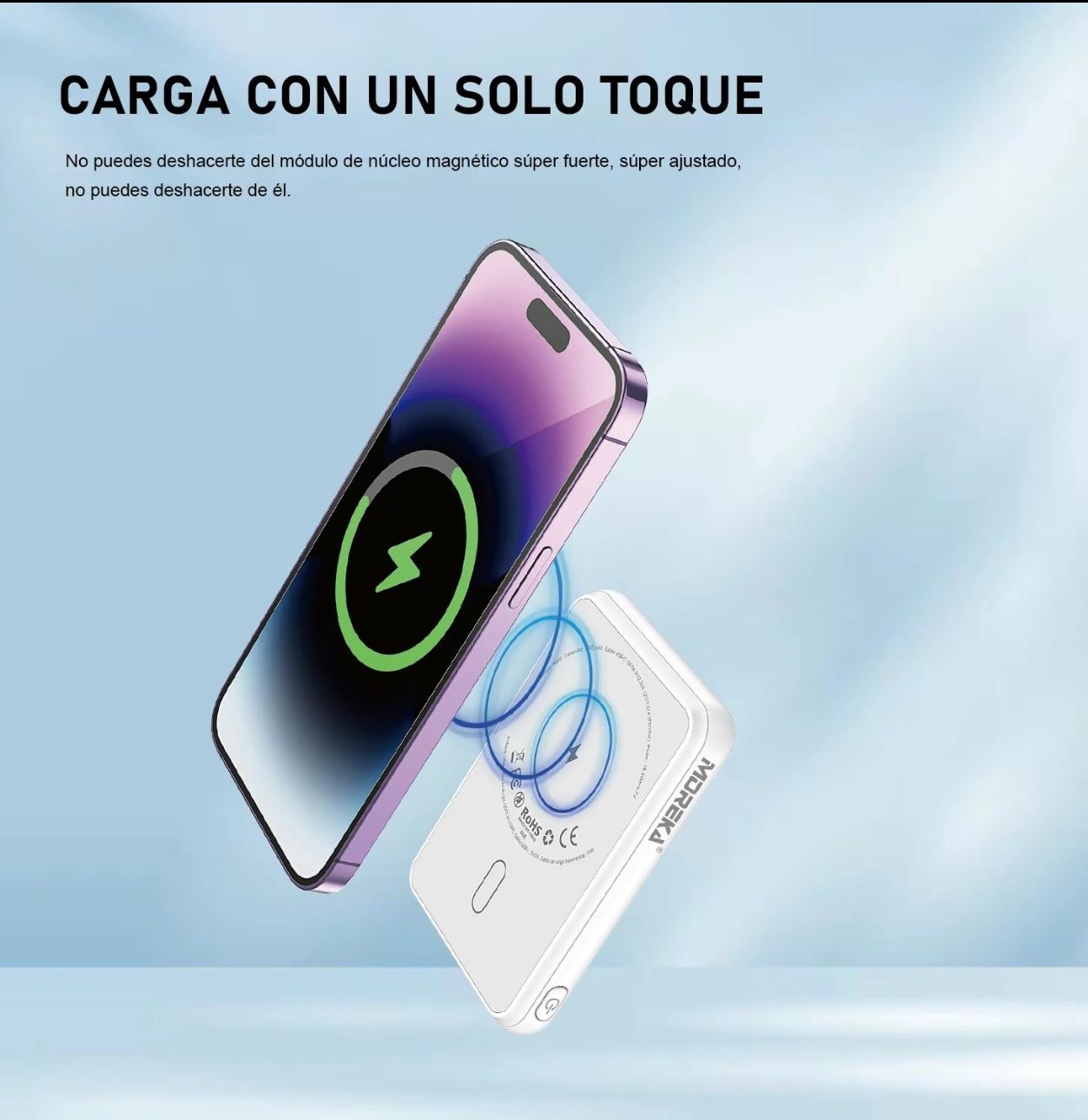 MOREKA KO60 banco de energía móvil, batería portátil ultradelgada de 5000mAh, batería de linterna portátil de alta velocidad de 3A
compatible con iPhone 16 15 14 13 12 11 Pro, Samsung S21 S20, Xiaomi, Google, LG, iPad.