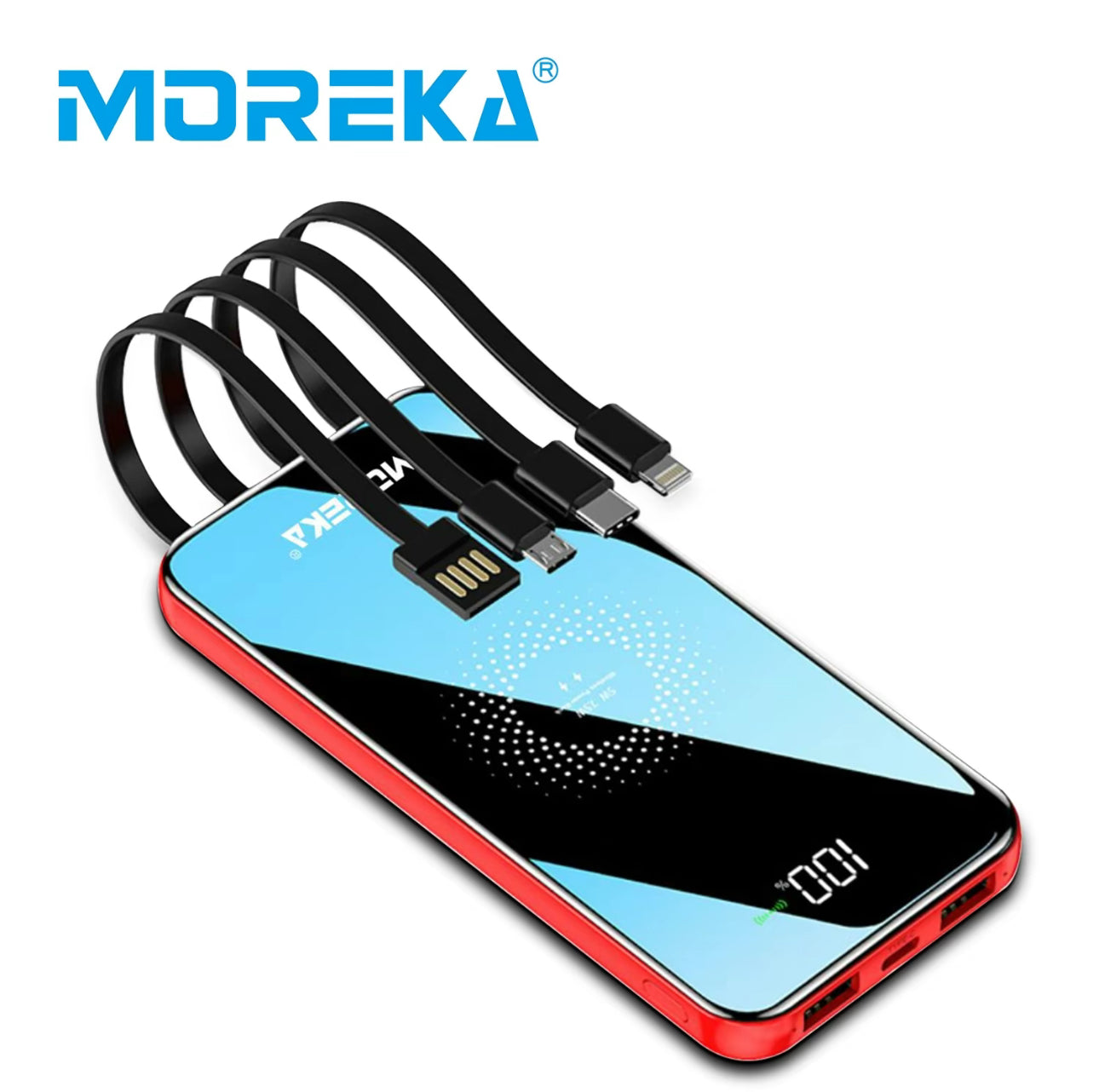 MOREKA K054 10000mAh fuente de alimentación móvil inalámbrica batería portátil 20W, cargador portátil magnético USB C carga rápida, banco de energía batería externa compatible con iPhone 16/15/14 serie, Galaxy, Xiaomi, iPad.