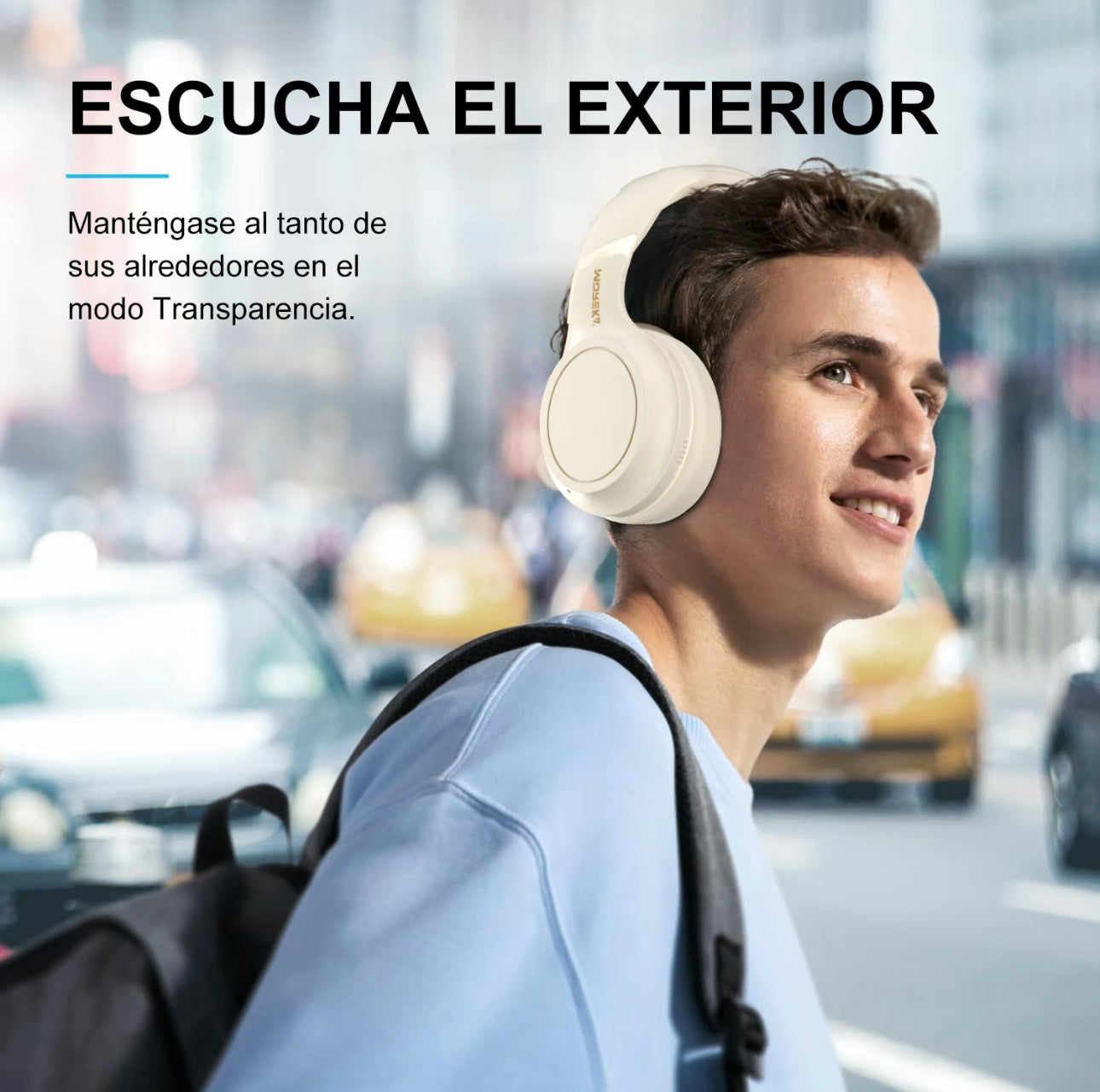 MOREKA BLO17 auriculares inalámbricos Bluetooth
5.4, duración de batería de 19 horas, plegables y fáciles de transportar, compatibles con teléfonos móviles/televisores/computadoras personales.