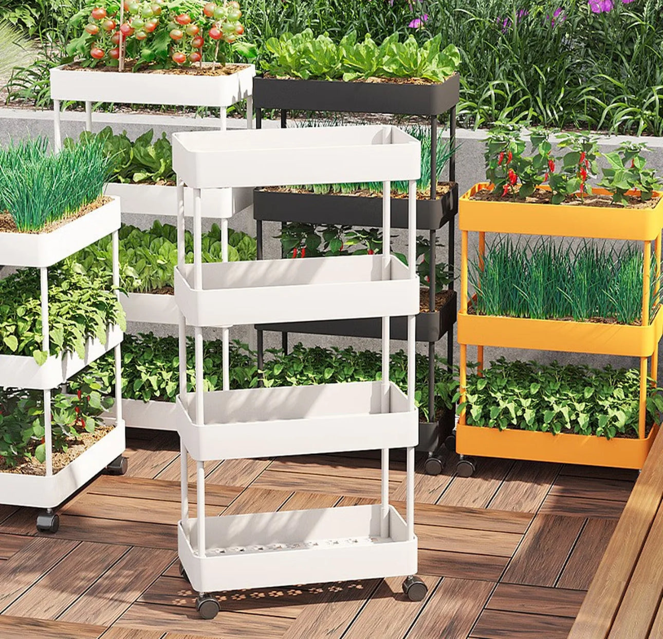 Estante de almacenamiento con ruedas de cuatro capas para cocina, dormitorio, sala de estar, juguetes para refrigerios, baño, inodoro