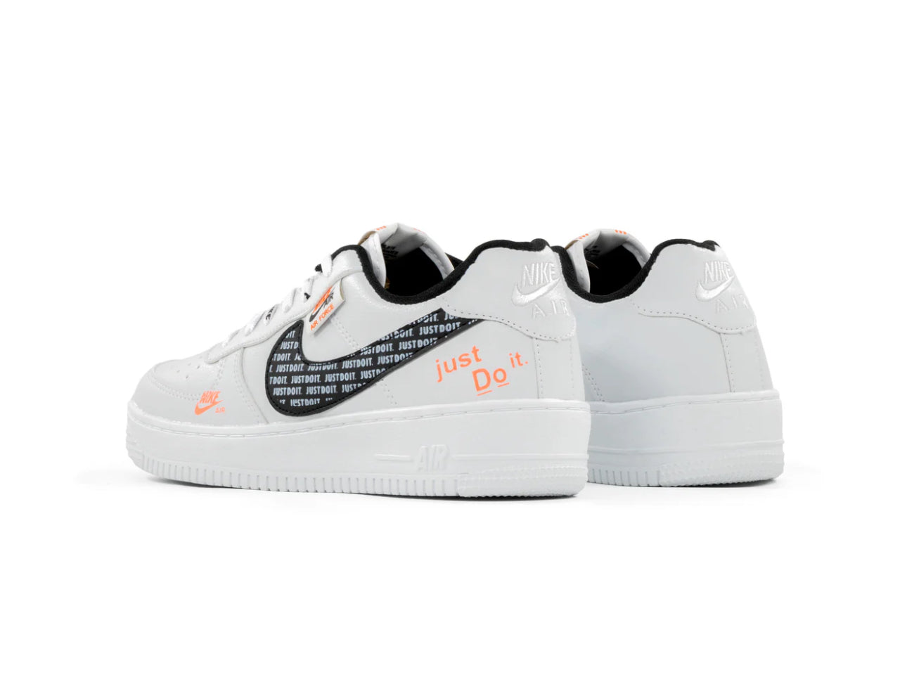 Zapatos Nike Air Force One Damas Caballeros Just Do It Blanc