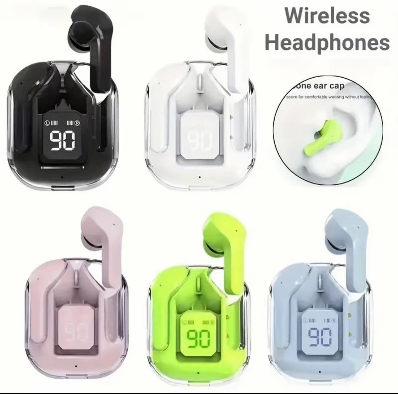 Auriculares Bluetooth inalámbricos, mini auriculares Bluetooth, auriculares intrauditivos, IPX4 resistente al agua y a las salpicaduras, con estuche de carga y LED digital, iOS y Android