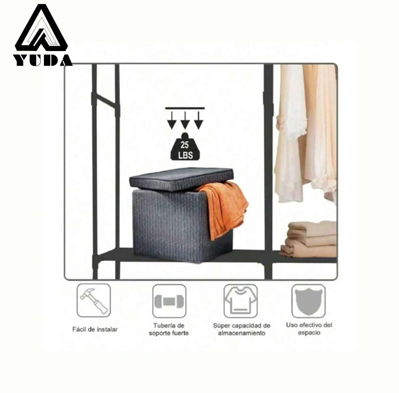 Organizador de Ropa Multifunción, Armario Closet Ropero Armable, Rack para Ropa Simple, Armario
Metalico Incluye 8 Pisos de Espacio de Almacenamiento, Puede Guardar
Ropa, Sombrero,Zapato, Estante De Aleación De Gran Cantidad Para Apartamento Y Dormitorio.