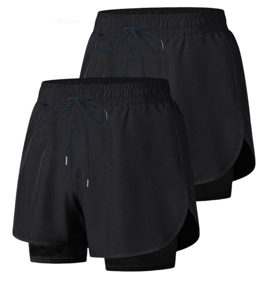 Pantalón Corto Deportivo Lycra 2 En 1 Para Hombre 2pcs