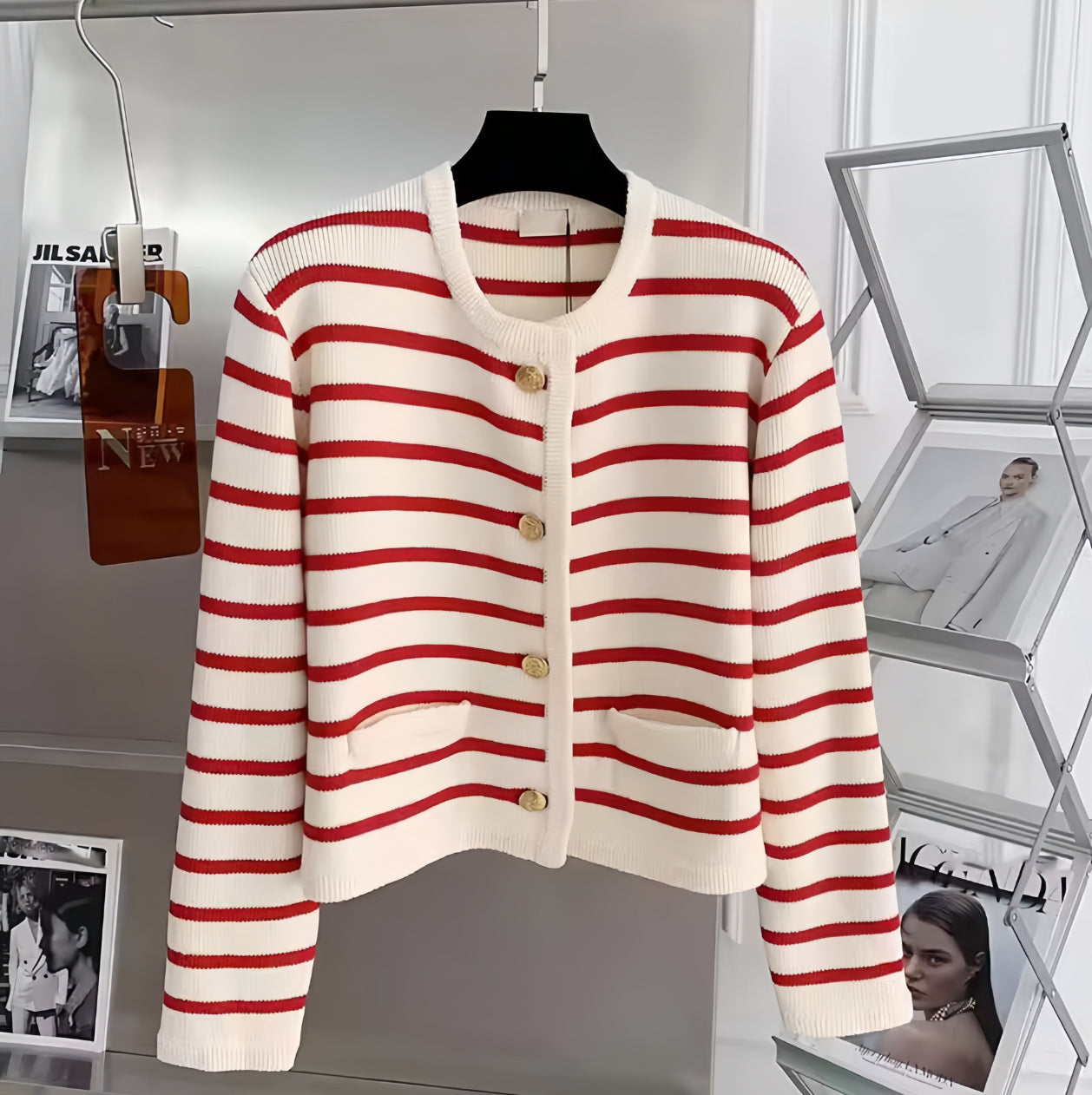 (🌎 PRODUCTO INTERNACIONAL) Suéteres Cárdigan Mujer Otoño Invierno Rayados
