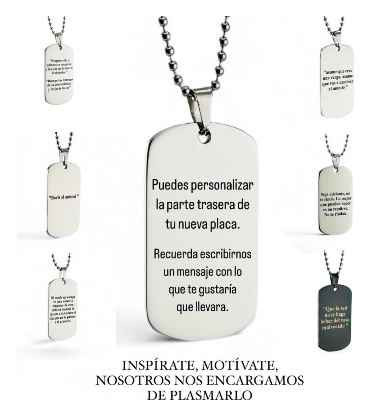 Placa Personalizada Del Temach Acero Inoxidable