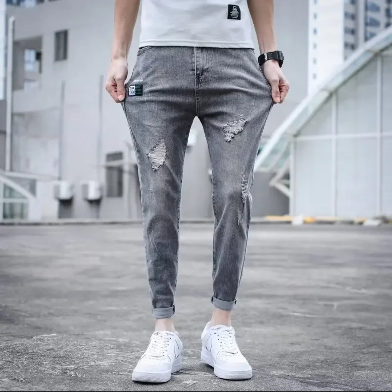 INTERNACIONAL Vaqueros Ajustados Para Hombre, Pantalones Casuales Modernos
