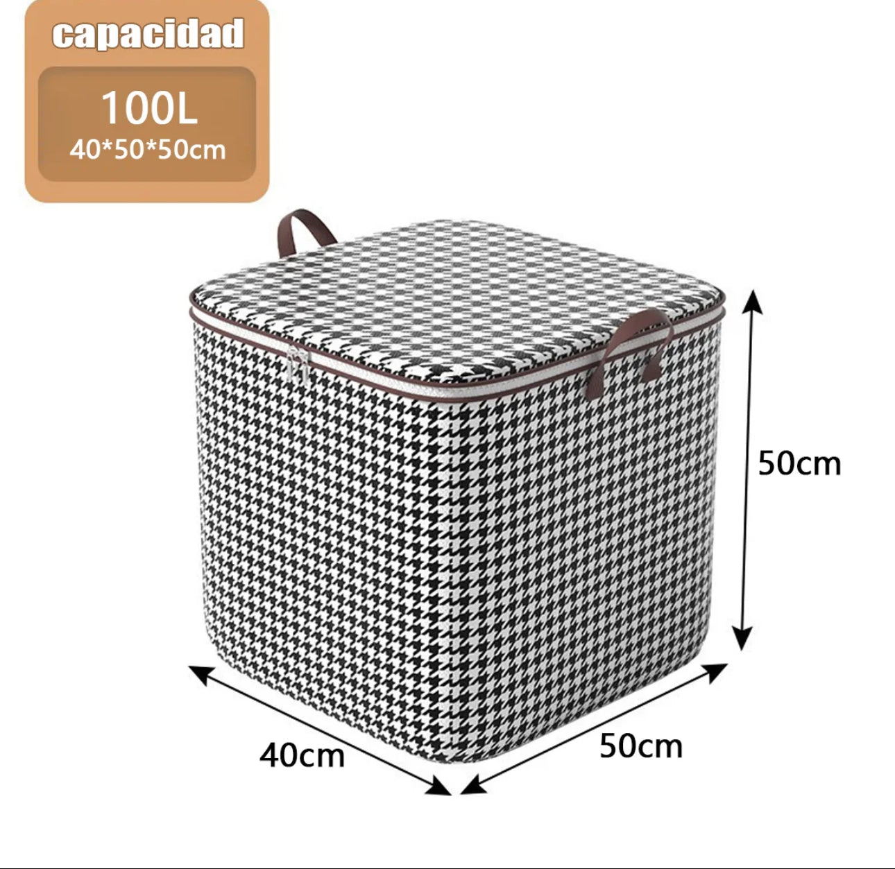 Bolsa de almacenamiento de pata de gallo de gran capacidad de 110L con cremallera, bolsa de embalaje para mudanzas a prueba de polvo para el hogar, caja de almacenamiento para colchas, ropa y pantalones