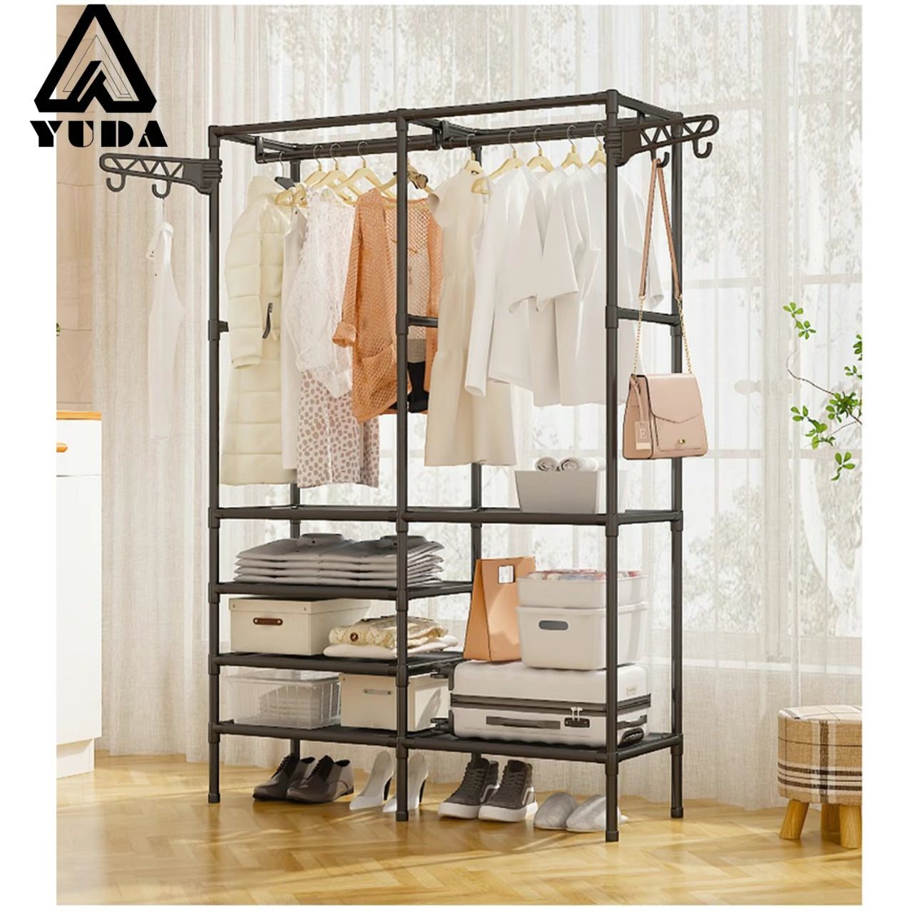 Organizador de Ropa Multifunción, Armario Closet Ropero Armable, Rack para Ropa Simple, Armario
Metalico Incluye 8 Pisos de Espacio de Almacenamiento, Puede Guardar
Ropa, Sombrero,Zapato, Estante De Aleación De Gran Cantidad Para Apartamento Y Dormitorio.