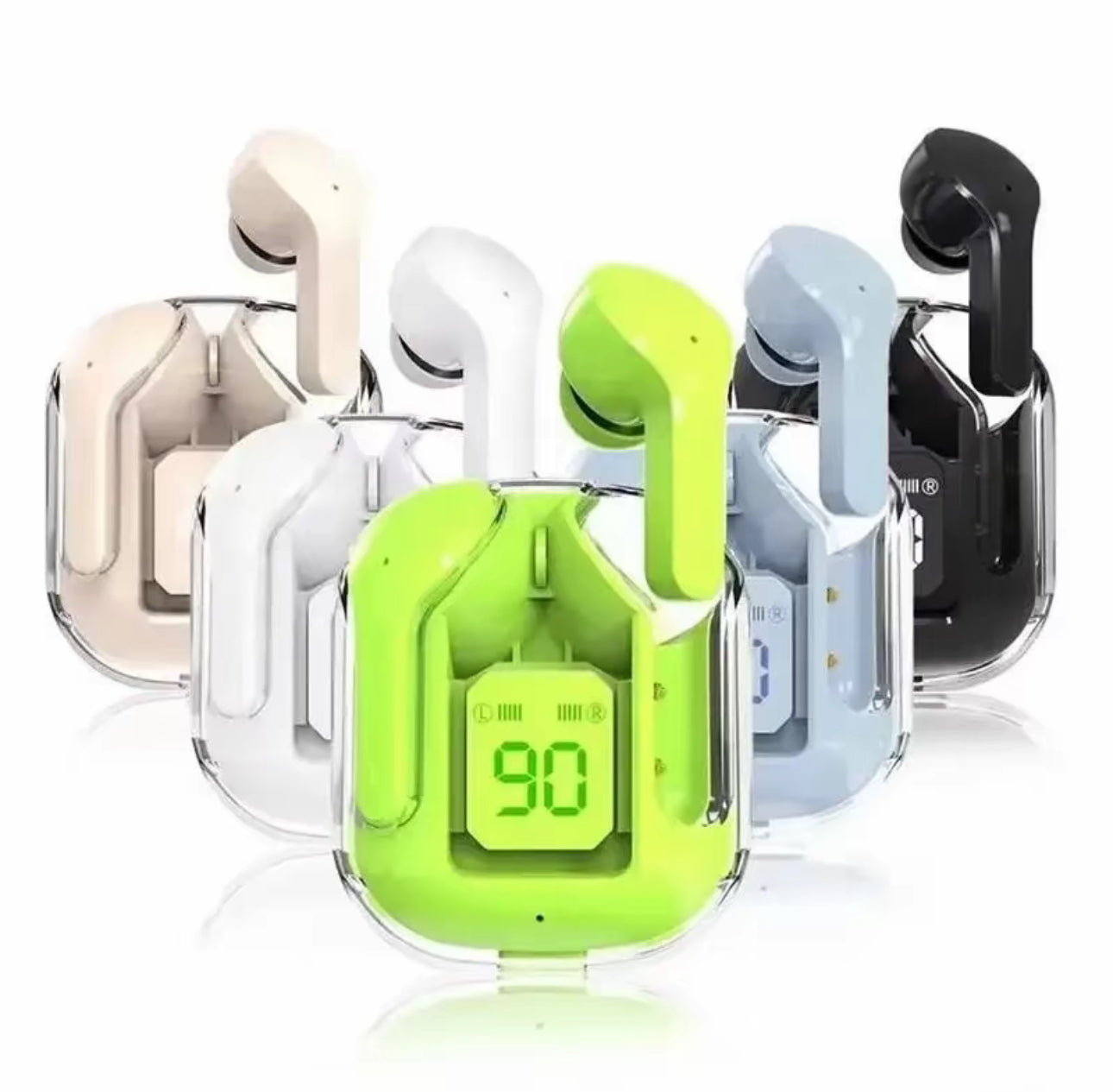 Auriculares Bluetooth inalámbricos, mini auriculares Bluetooth, auriculares intrauditivos, IPX4 resistente al agua y a las salpicaduras, con estuche de carga y LED digital, iOS y Android