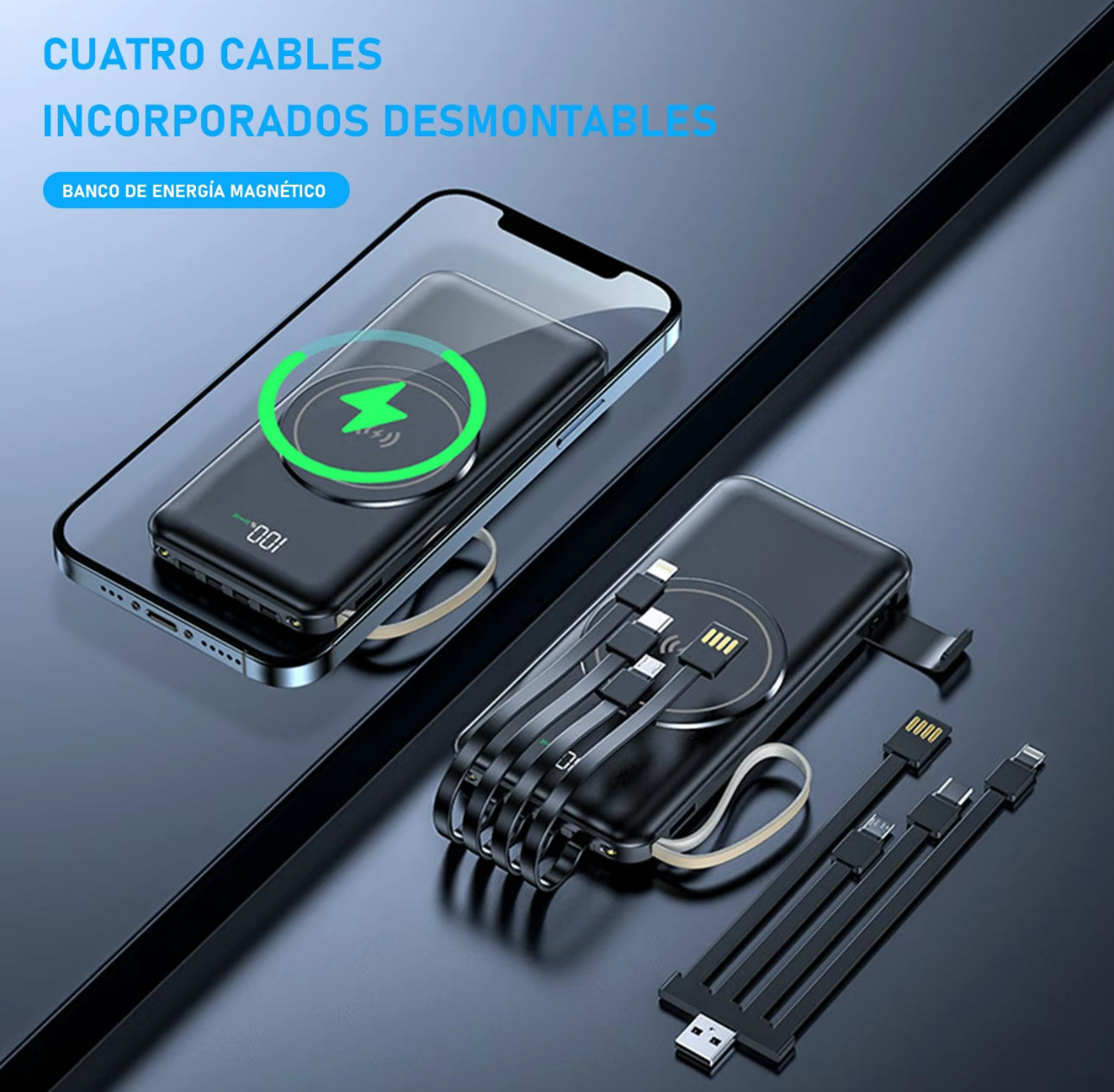 MOREKA K053 10000mAh banco de energía inalámbrico PD 20W carga rápida, cargador portátil magnético USB C, batería portátil externa compatible con iPhone 16/15/14 serie