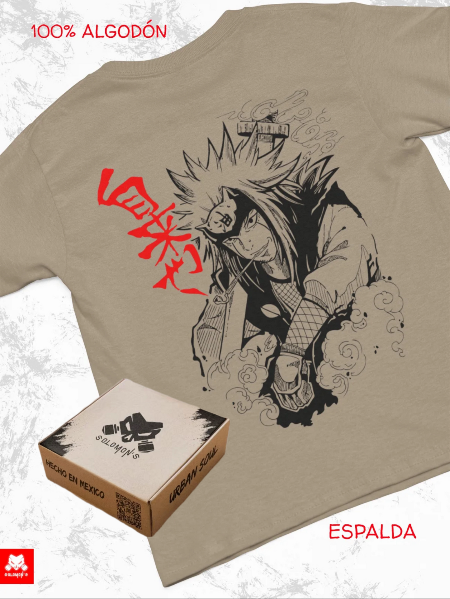 Playera Solomon's JIRAIYA NARUTO | 100%
Algodón | Tacto Suave | Anime Streetwear