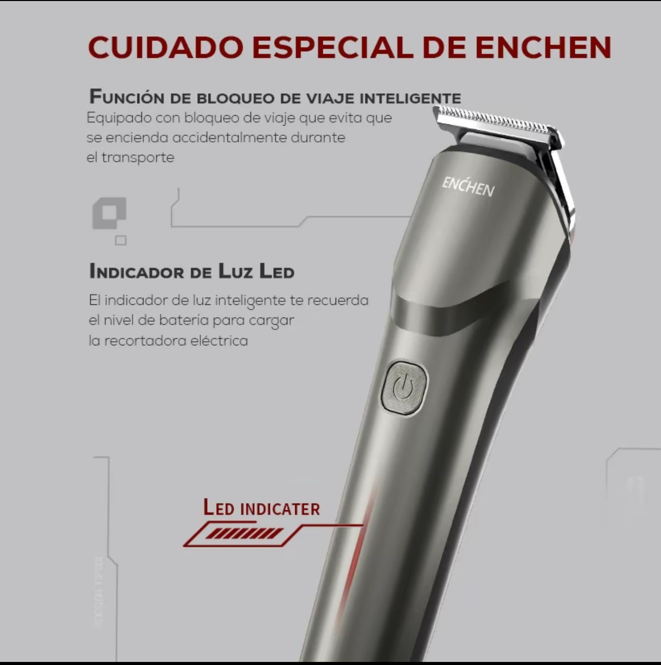ENCHEN Beardo 2 Set de afeitado multifunción, Recibe GRATIS el recortador nasal
EN005, Resistente al Agua, Carga Rápida y 4 Peines Guías (3mm, 6mm, 9mm, 12mm), Afeitadora
Eléctrica y Cortapelos