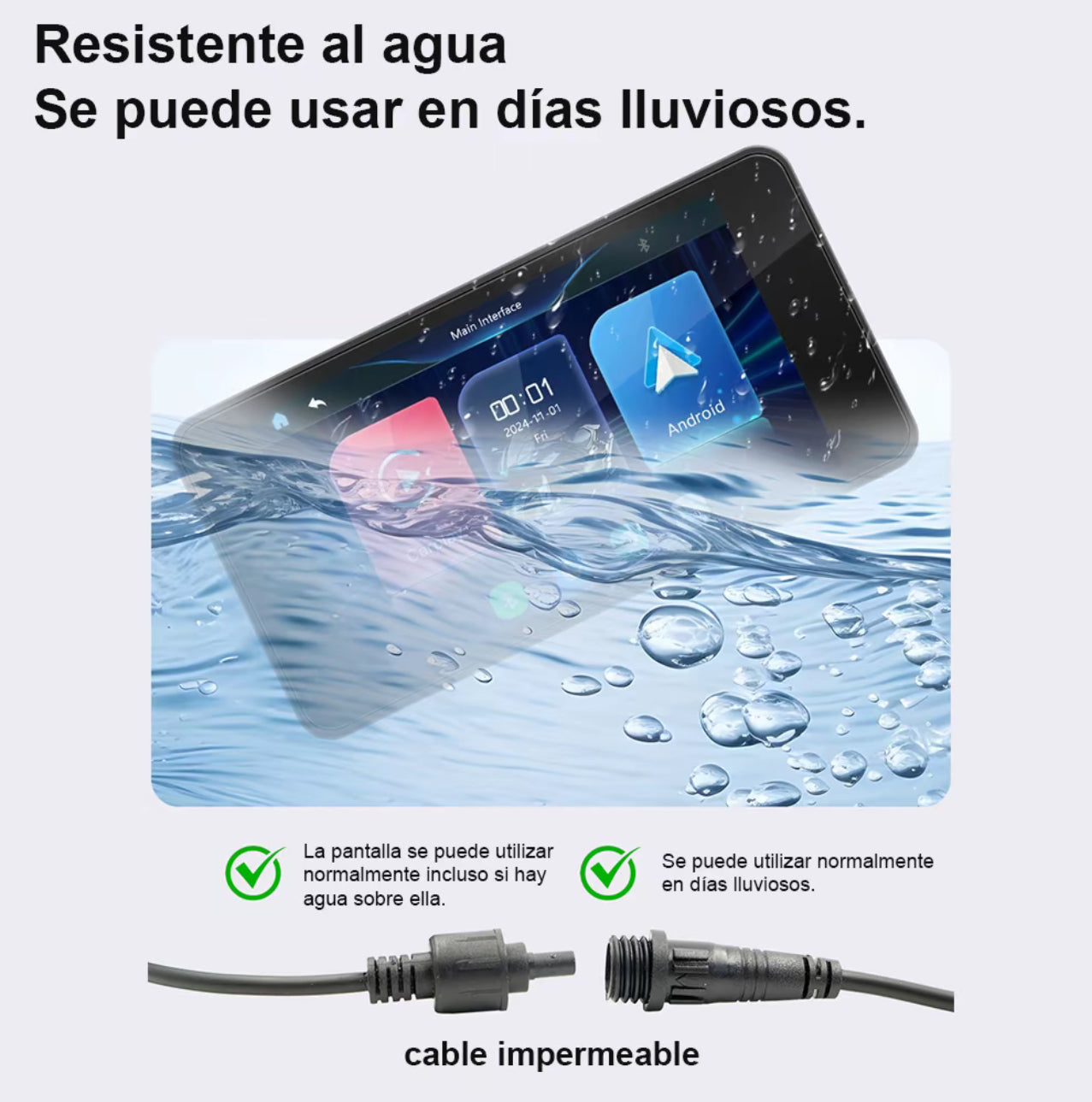 Pantalla CarPlay para motocicleta, 4,7 pulgadas, portátil, inalámbrica, Android Auto para
motocicletas