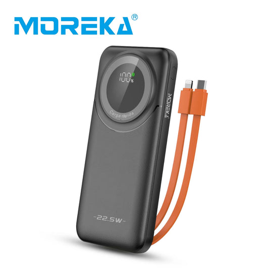 de descuento
MOREKA K081 banco de energía portátil, batería con pantalla digital, cable incorporado, compatible con dispositivos inteligentes y teléfonos móviles.