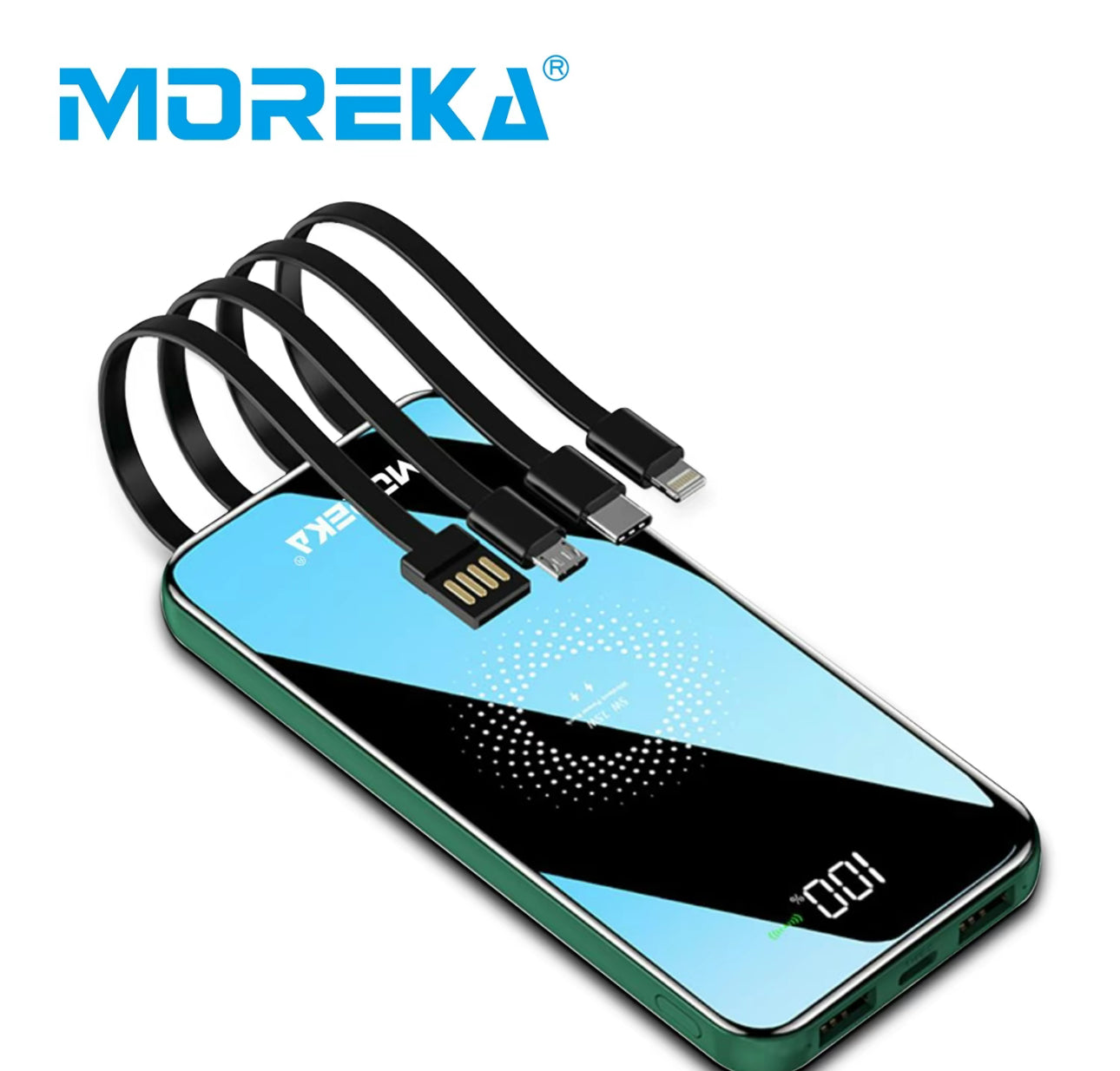 MOREKA K054 10000mAh fuente de alimentación móvil inalámbrica batería portátil 20W, cargador portátil magnético USB C carga rápida, banco de energía batería externa compatible con iPhone 16/15/14 serie, Galaxy, Xiaomi, iPad.