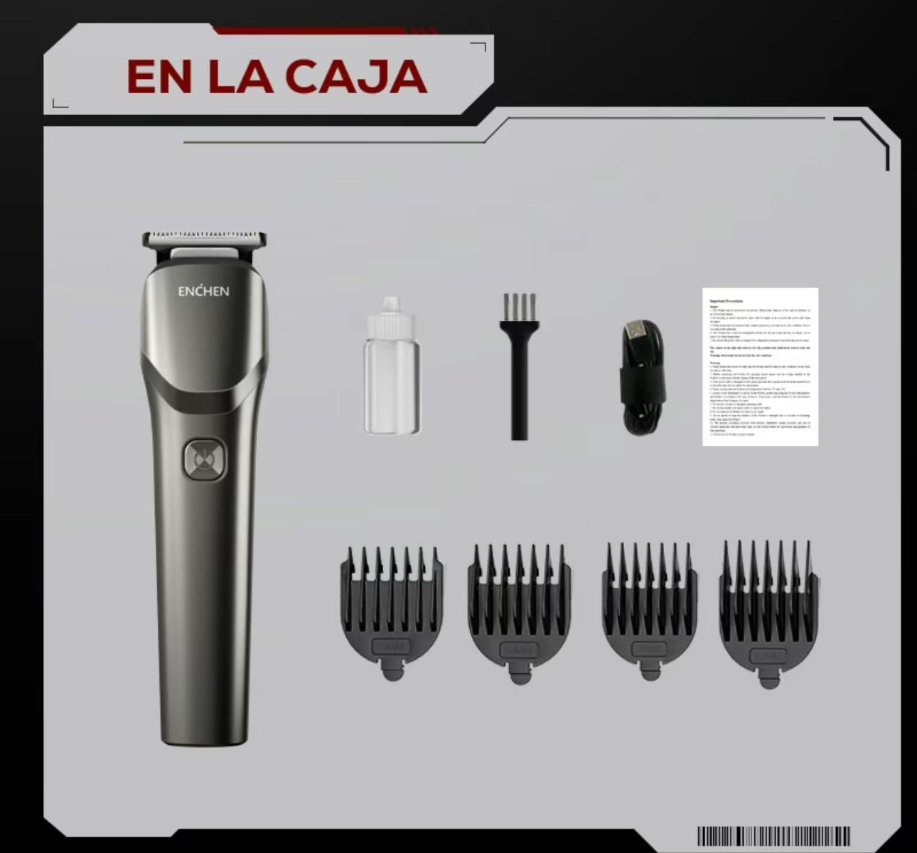 ENCHEN Beardo 2 Set de afeitado multifunción, Recibe GRATIS el recortador nasal
EN005, Resistente al Agua, Carga Rápida y 4 Peines Guías (3mm, 6mm, 9mm, 12mm), Afeitadora
Eléctrica y Cortapelos