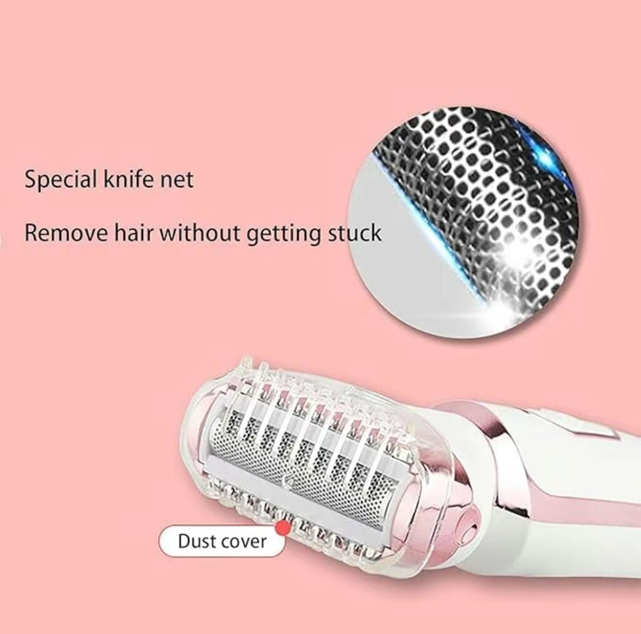 Depiladora eléctrica 4 en 1 para mujer con conexión inalámbrica USB: Afeita fácilmente el rostro, las axilas y la línea del bikini (rosa)
