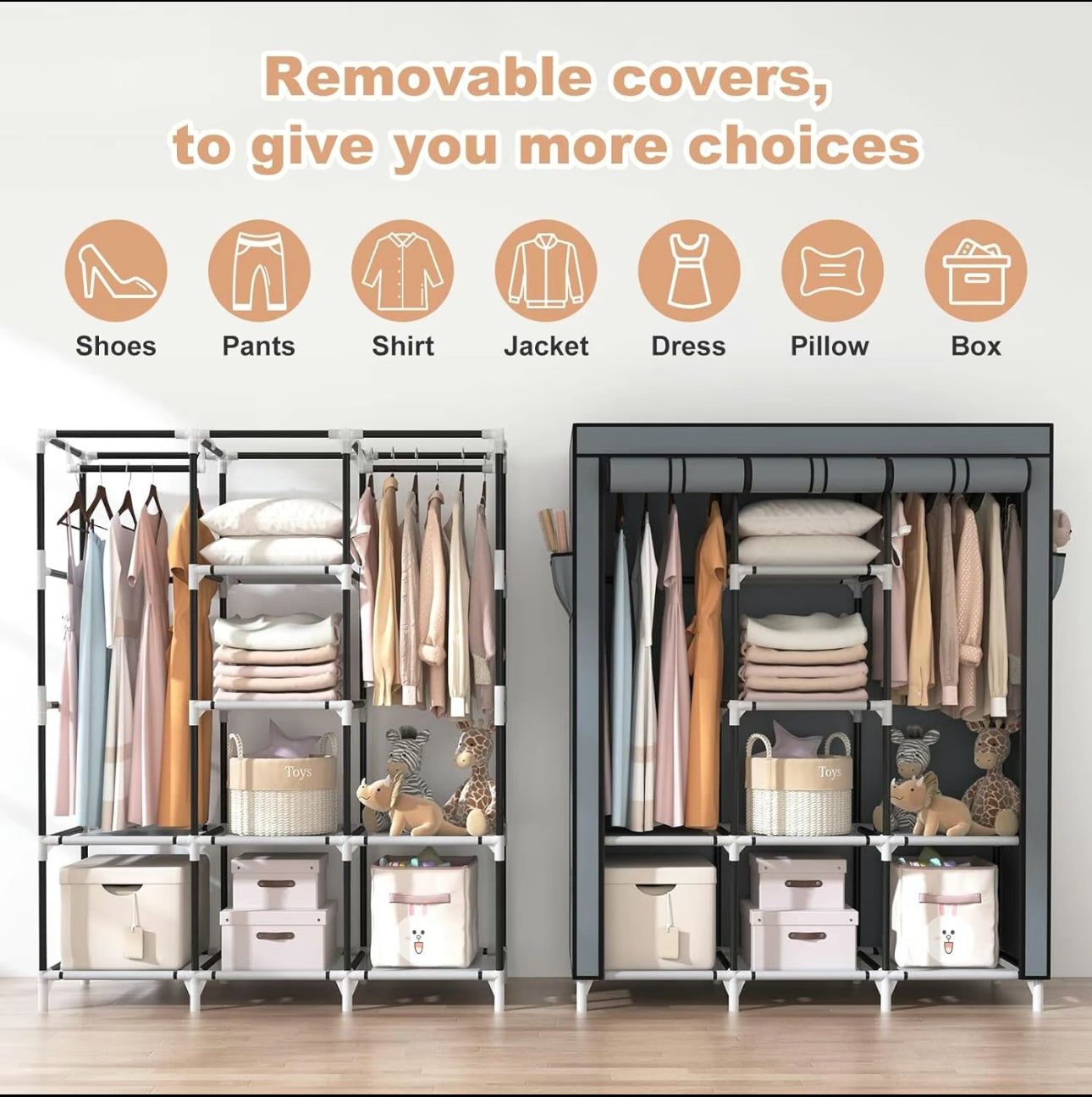 LERFM Closet Armable Ropero Rack Guardaropa
Recamara Organización, Bonito, Práctico Y Resistente. Armario Plegable Organizador de Ropa, navidadRebajas de fin de año, Dazy ,Sheglam
