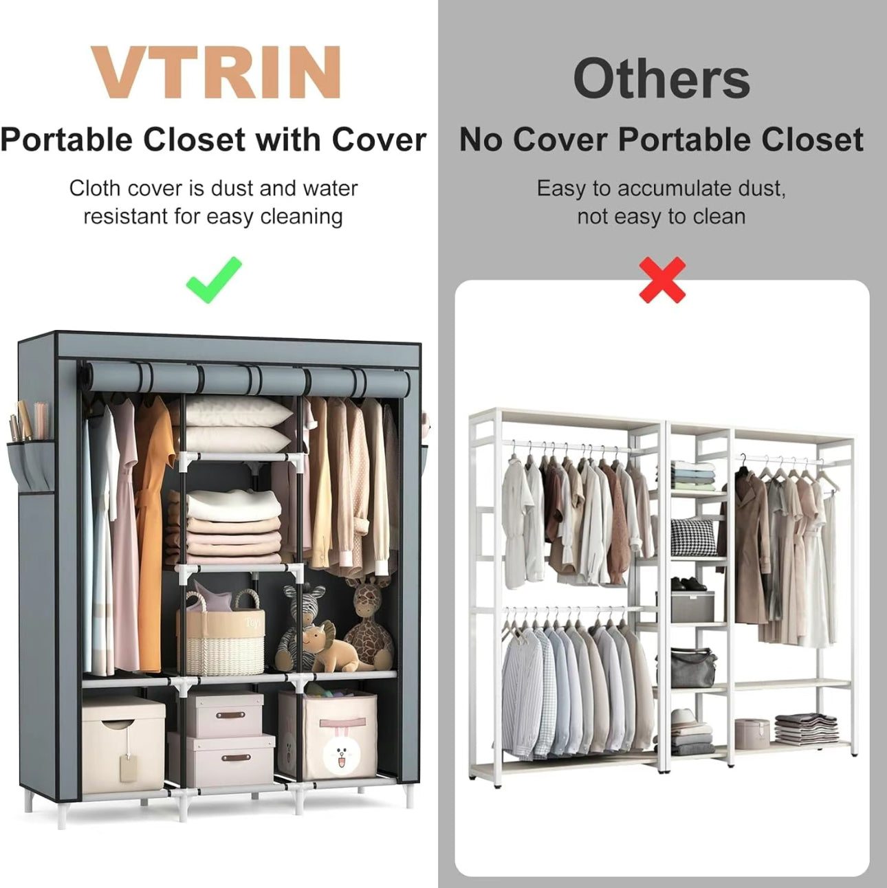 LERFM Closet Armable Ropero Rack Guardaropa
Recamara Organización, Bonito, Práctico Y Resistente. Armario Plegable Organizador de Ropa, navidadRebajas de fin de año, Dazy ,Sheglam