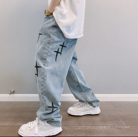 INTERNACIONAL Vaqueros Cortos Holgados De Pierna Recta Para Hombre - Estil