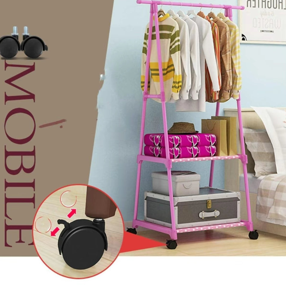 YUQING.FC Closet Tendedero Perchero Rack
Doble Ropa Con Llantas Triangulo