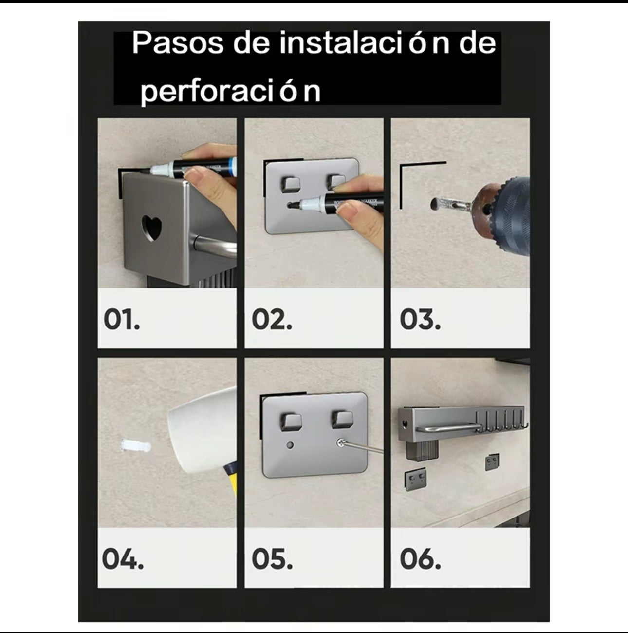 Estante Organizador De Especias Montado En La Pared, Estante Organizador De Especias Colgante, Organizador de Especias de Pared, Estante Organizador para Especias y Cuchillos