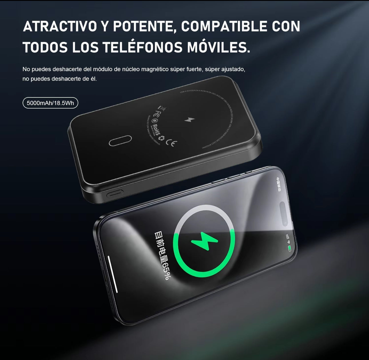 MOREKA KO60 banco de energía móvil, batería portátil ultradelgada de 5000mAh, batería de linterna portátil de alta velocidad de 3A
compatible con iPhone 16 15 14 13 12 11 Pro, Samsung S21 S20, Xiaomi, Google, LG, iPad.