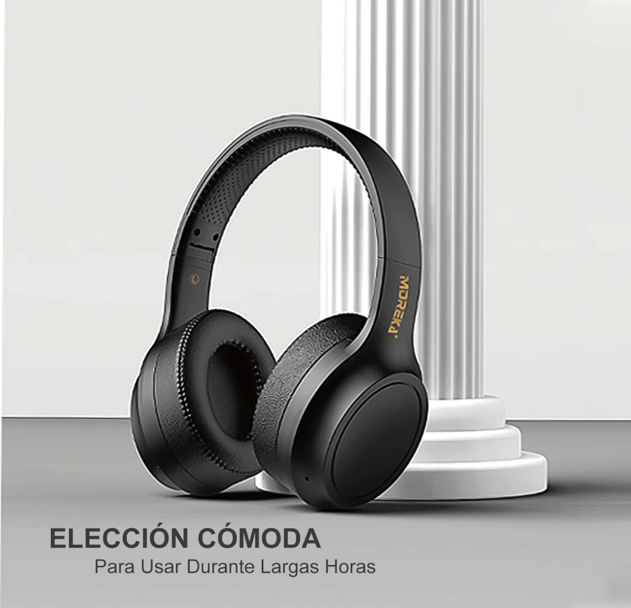 MOREKA BLO17 auriculares inalámbricos Bluetooth
5.4, duración de batería de 19 horas, plegables y fáciles de transportar, compatibles con teléfonos móviles/televisores/computadoras personales.
