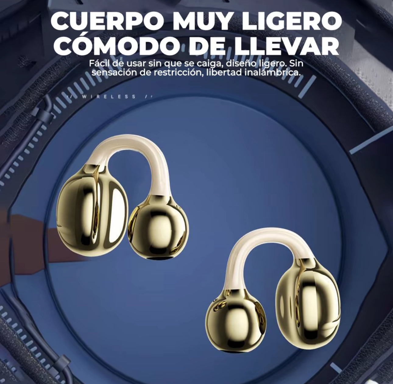 VICLOOK D151 Audífonos Inalámbricos Clip Ear audífonos de gancho para correr Diseño ergonómico ultra ligero, HiFi sonido 360°, cómodos sin dolor, táctil, impermeables y batería de larga duración.